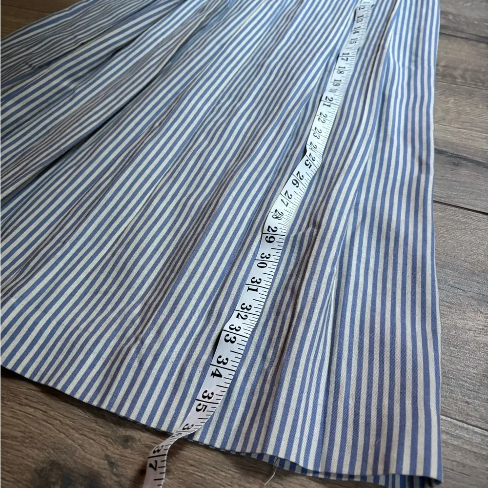 Vintage Prophecy Blue White Stripe Pleated Long Skirt 28” Waist Small Maxi USA - Picture 9 of 10